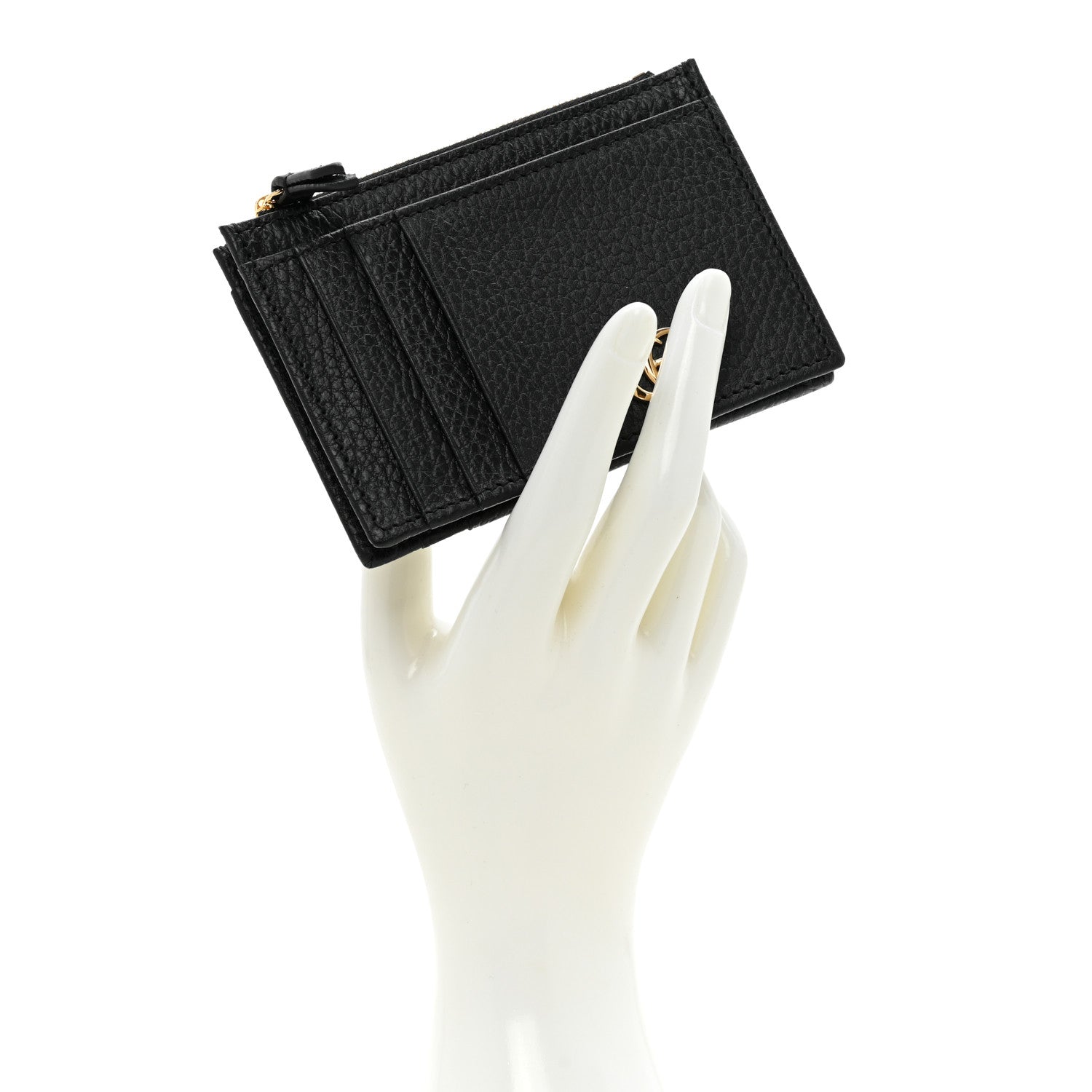 Gucci Dollar Calfskin GG Marmont Coin Case Card Holder Black 2 of 11