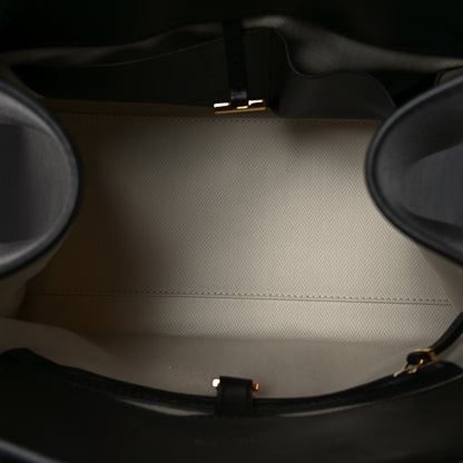 The Row Polished Saddle Calfskin Soft Margaux 12 Black 5 of 9