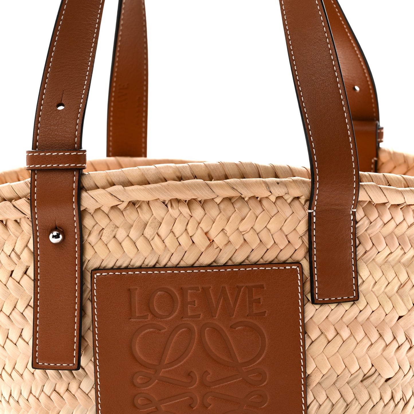 Raffia Small Basket Tote Bag Natural Tan