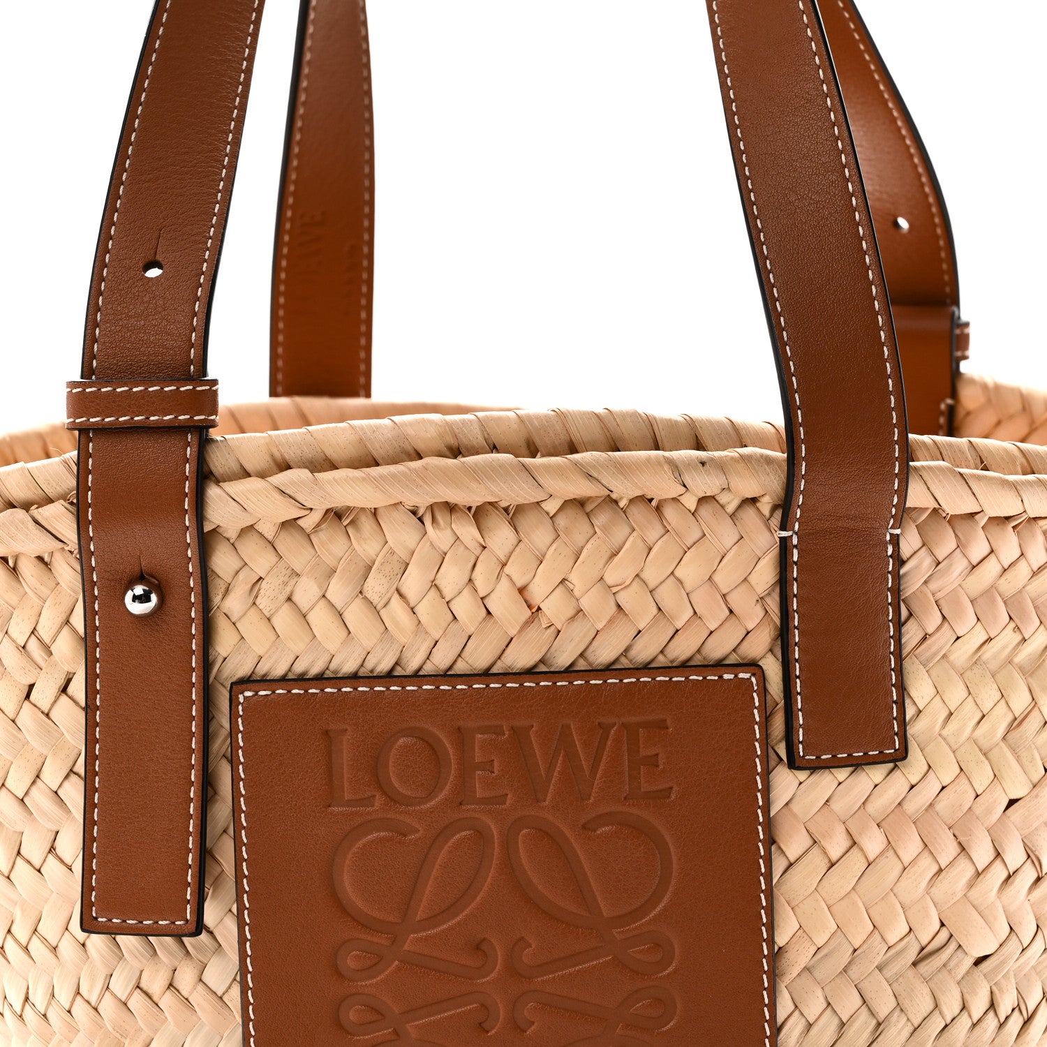 Loewe Raffia Small Basket Tote Bag Natural Tan 7 of 9