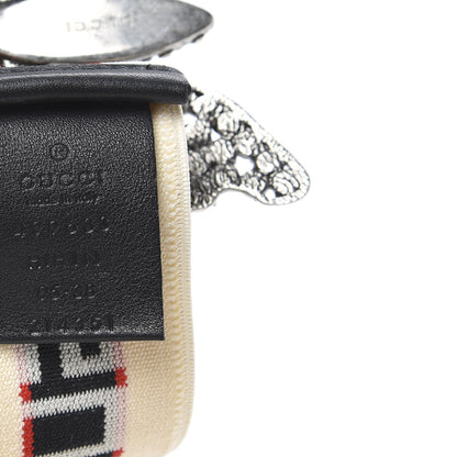 Gucci Jacquard Crystal Stripe Butterfly Belt 95 38 White 3 of 3