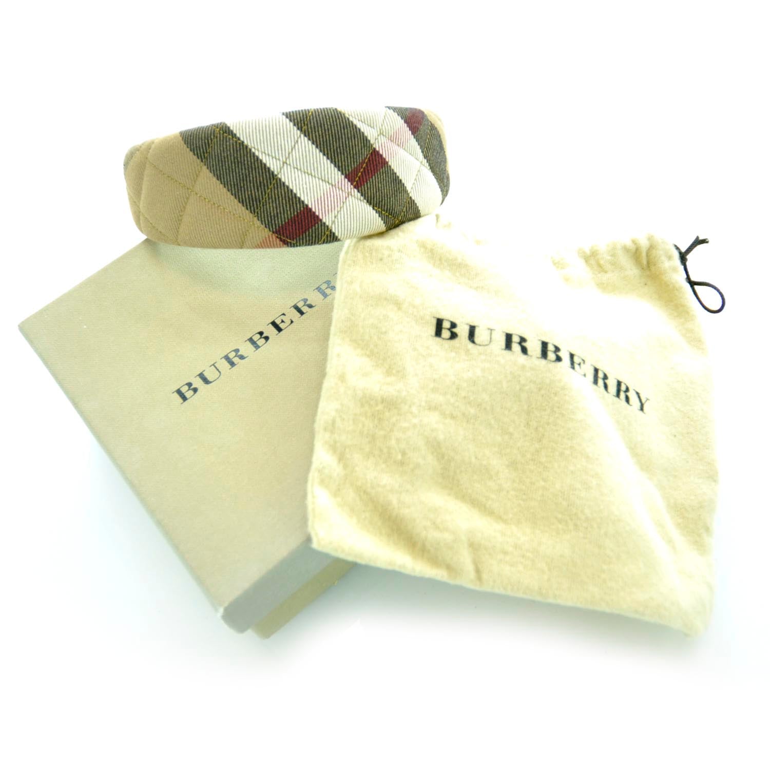 Burberry Canvas Nova Check Quilted Wide Headband 4 of 4