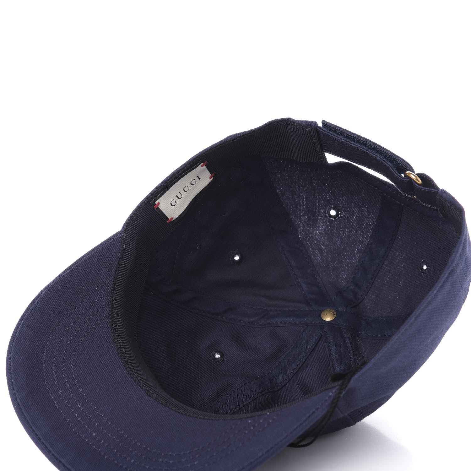Gucci Cotton Moth Embroidered Baseball Hat 57 Navy 7 of 8
