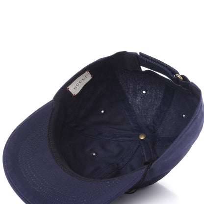 Gucci Cotton Moth Embroidered Baseball Hat 57 Navy 7 of 8
