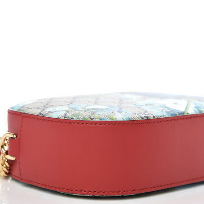 Gucci GG Supreme Monogram Blooms Mini Chain Shoulder Bag Beige Blue Navy Hibiscus Red 5 of 9