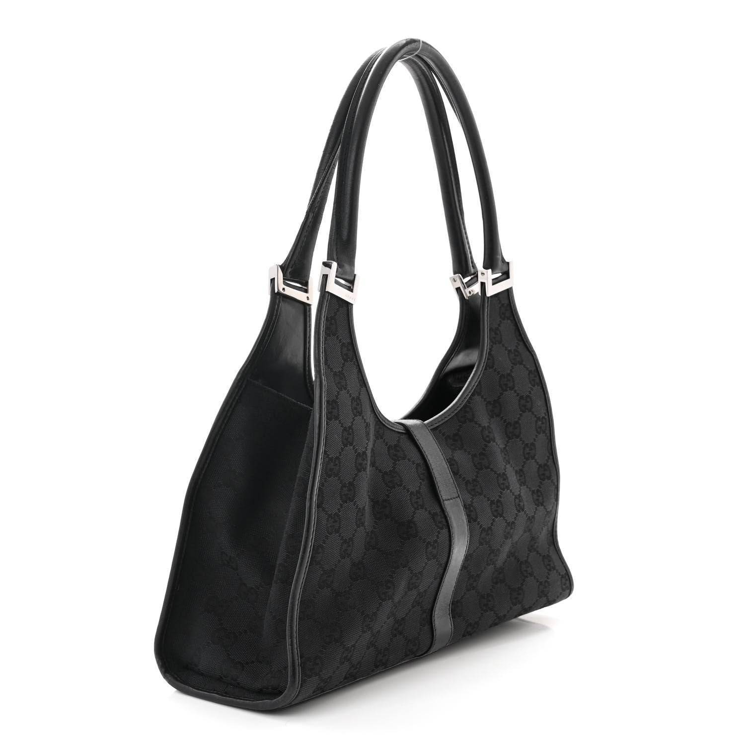 Gucci Monogram Bardot Shoulder Bag Black 3 of 10