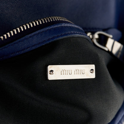 Miu Miu Nappa Matelasse Crystal Flap Clutch Bleuette 6 of 13