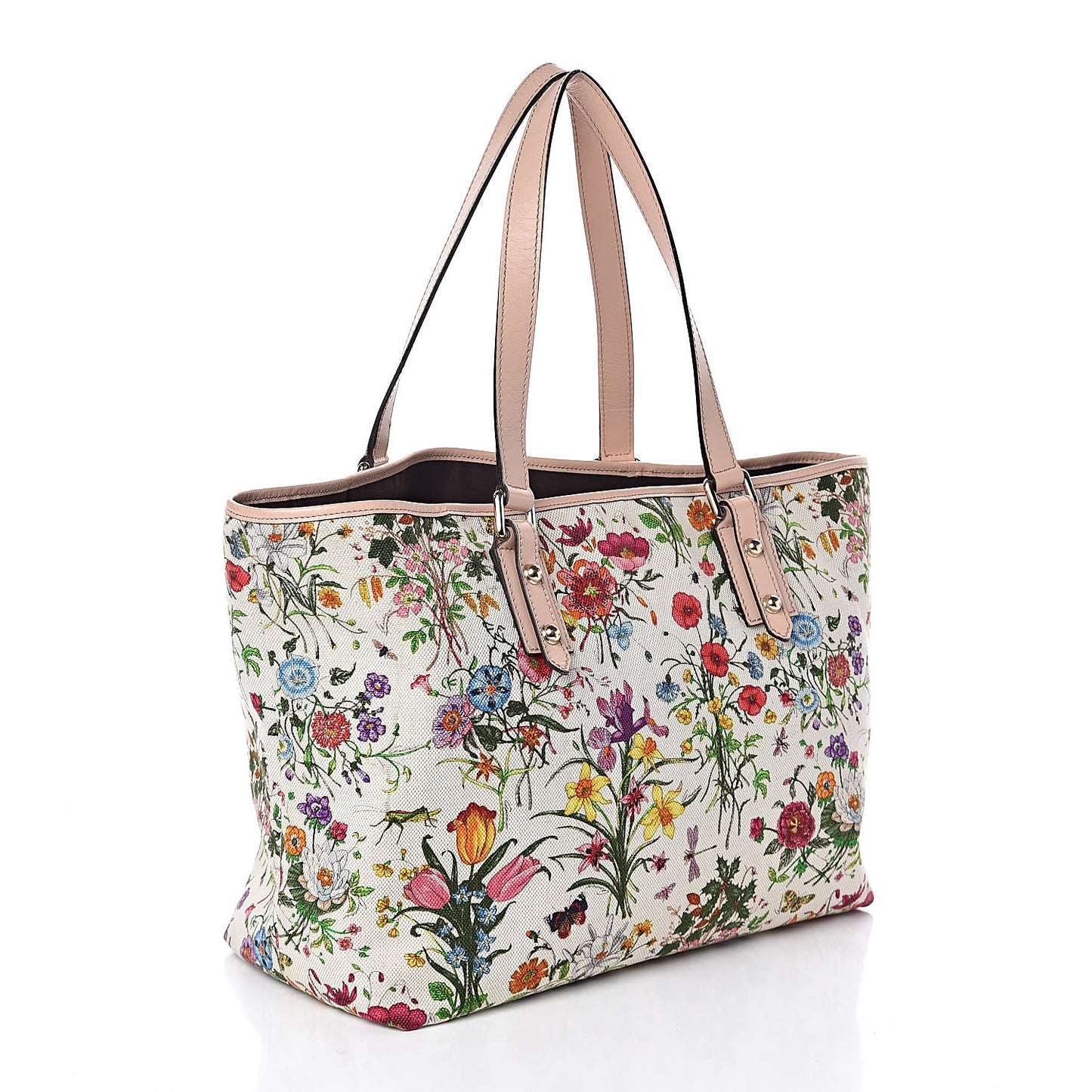 Canvas Flora Floral Medium Jolicoeur Tote White