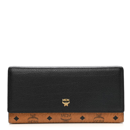 MCM Visetos Grained Calfskin Corina Two Fold Wallet Tan 1 of 13