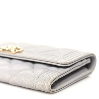 Chanel Caviar Quilted Medium Boy Flap Walle Light Grey 10 of 14