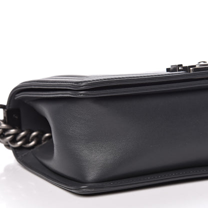 Chanel Calfskin Chevron Quilted Medium Boy Flap Grey 6 of 11