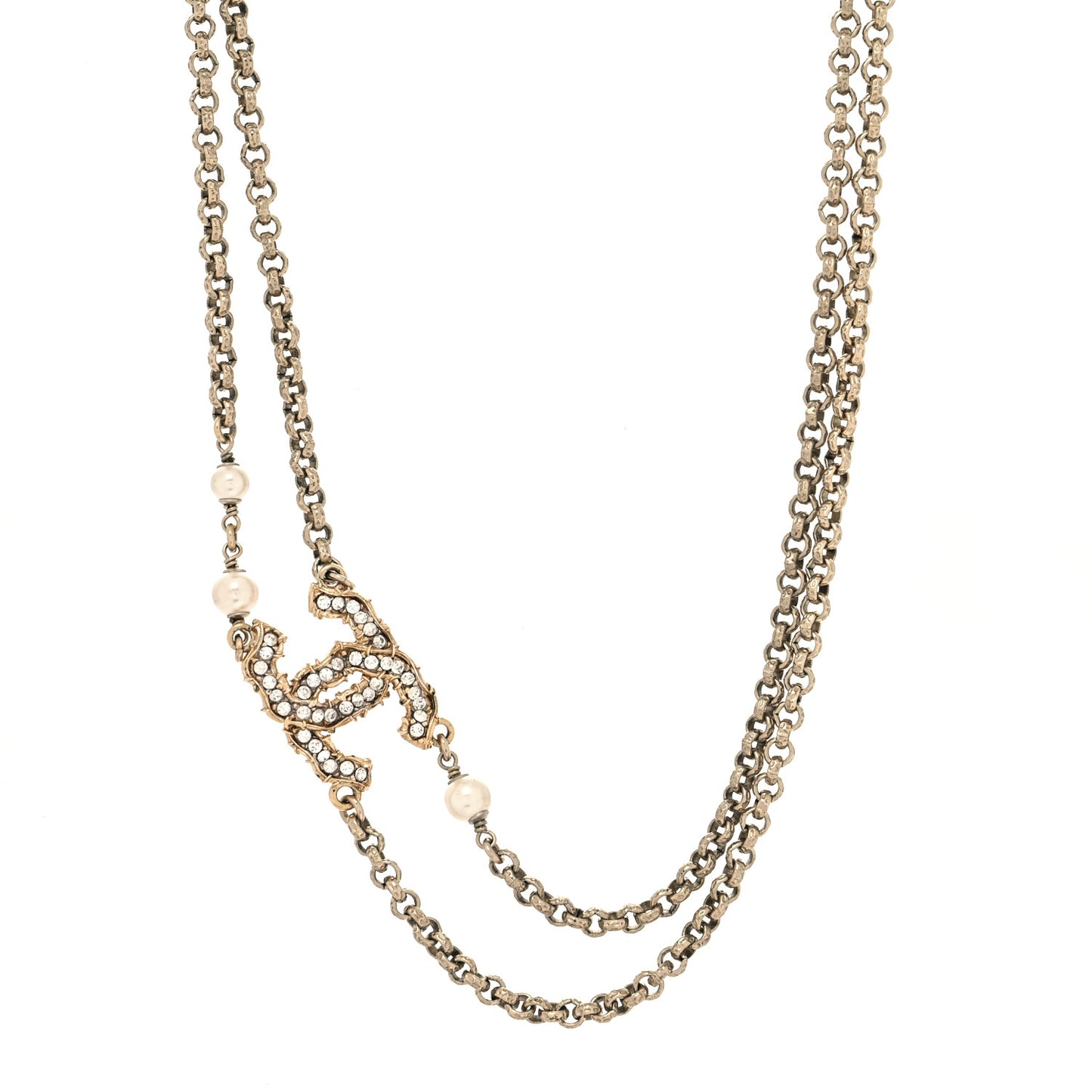 Crystal CC Camellia Express Choker Necklace Gold