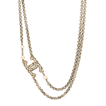 Chanel Crystal CC Camellia Express Choker Necklace Gold 1 of 5