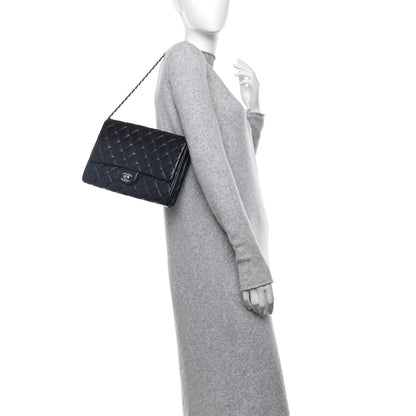 Chanel Caviar Quilted Clutch With Chain Flap Navy Blue 2 of 13