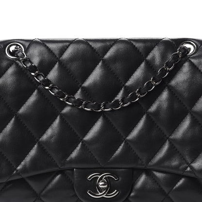 Chanel Lambskin Quilted Jumbo 3 Flap Black 13 of 14