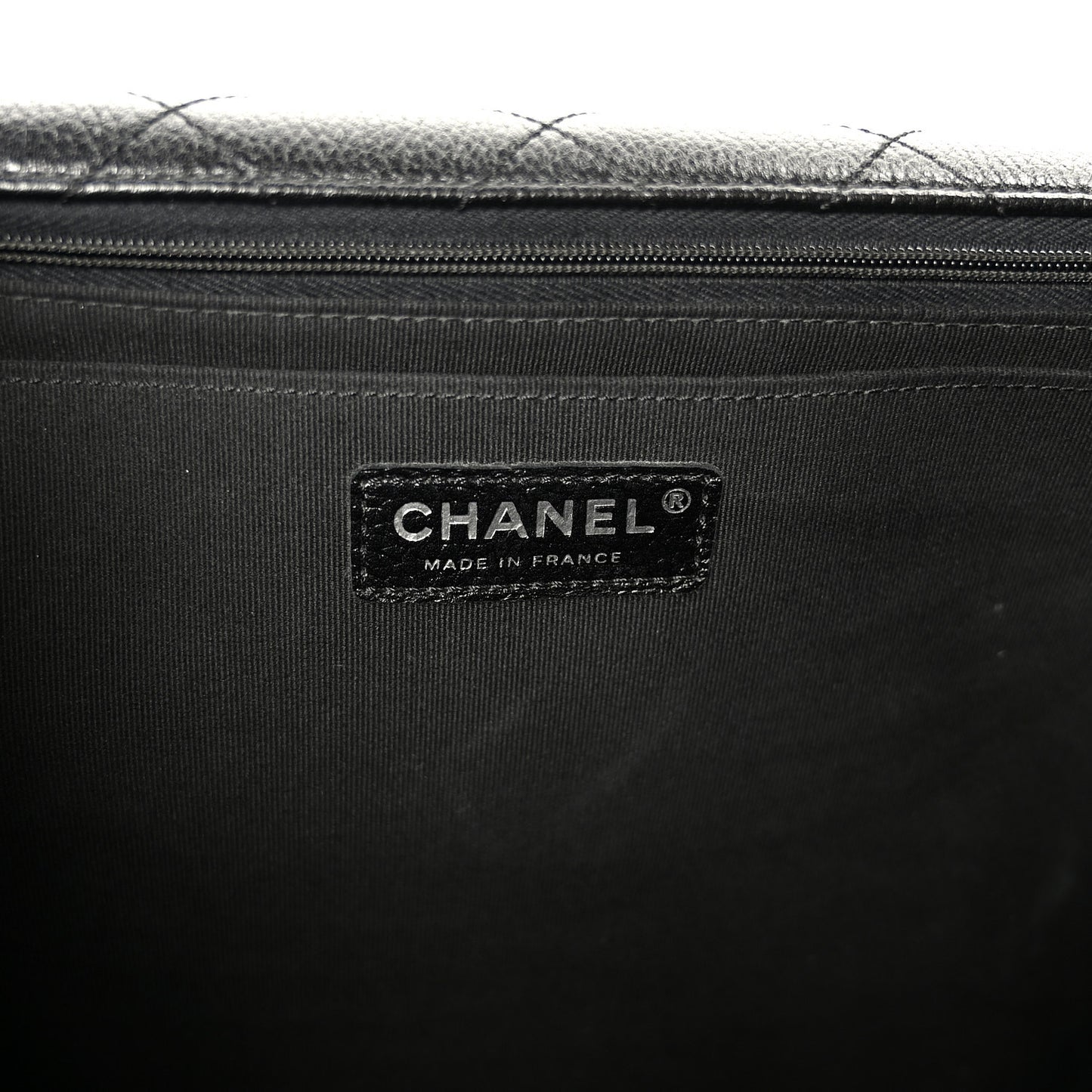 Calfskin Quilted XXL Travel Flap Bag Black