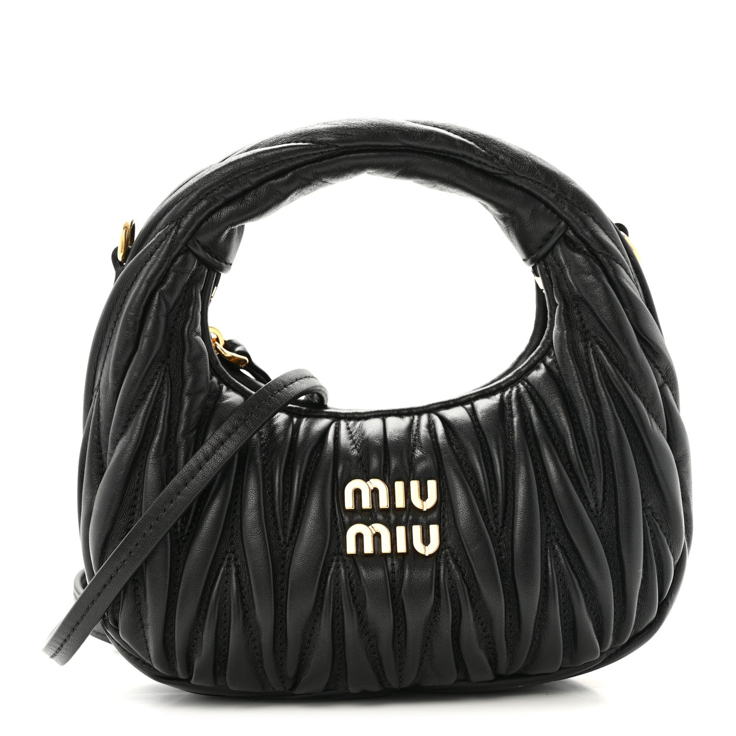 Nappa Matelasse Mini Wander Hobo Black