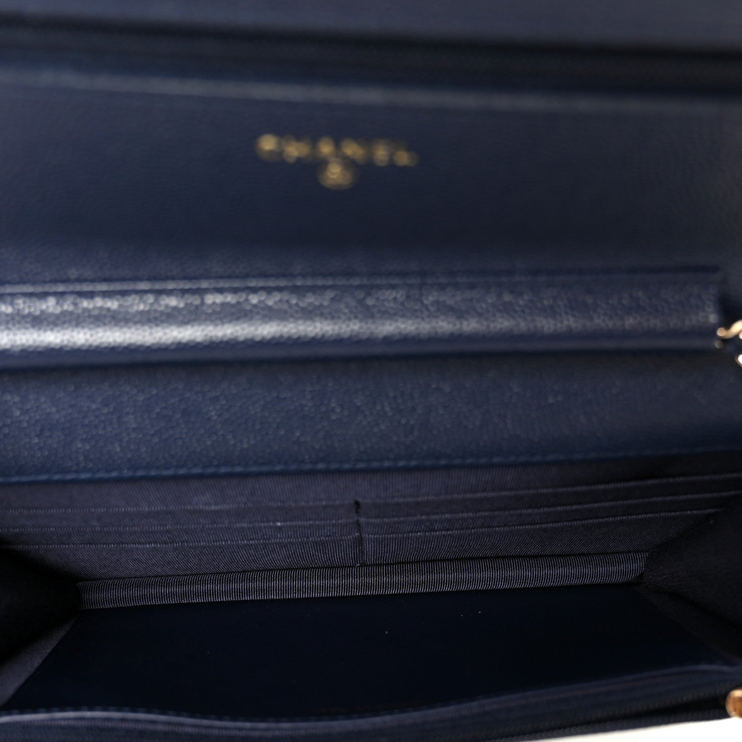 Chanel Caviar Quilted Wallet on Chain WOC Navy Blue 5 of 12
