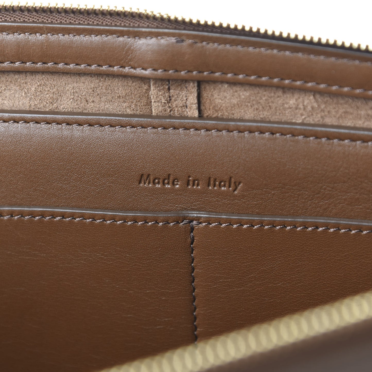 Natural Calfskin Tri-Fold Clutch on Chain Havana