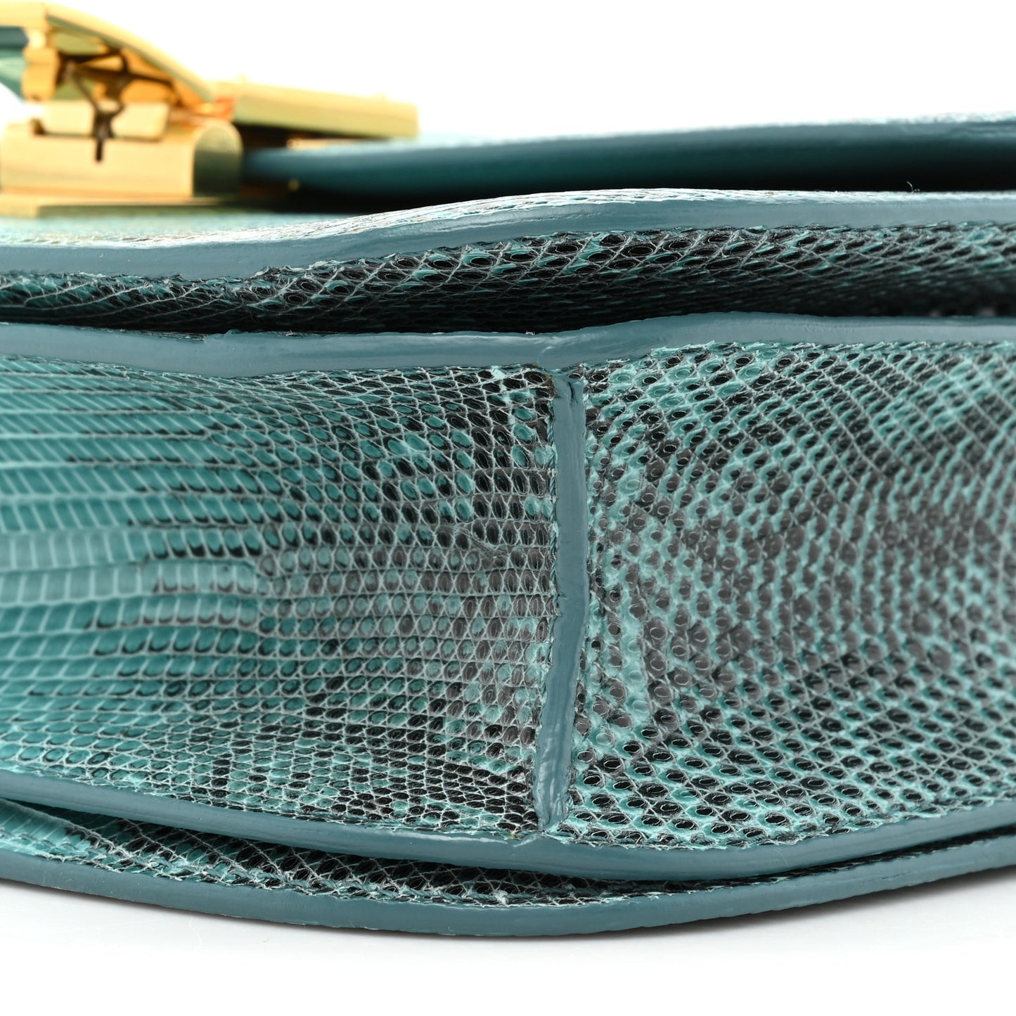 Lizard Medium Classic Box Flap Bag Antarctic