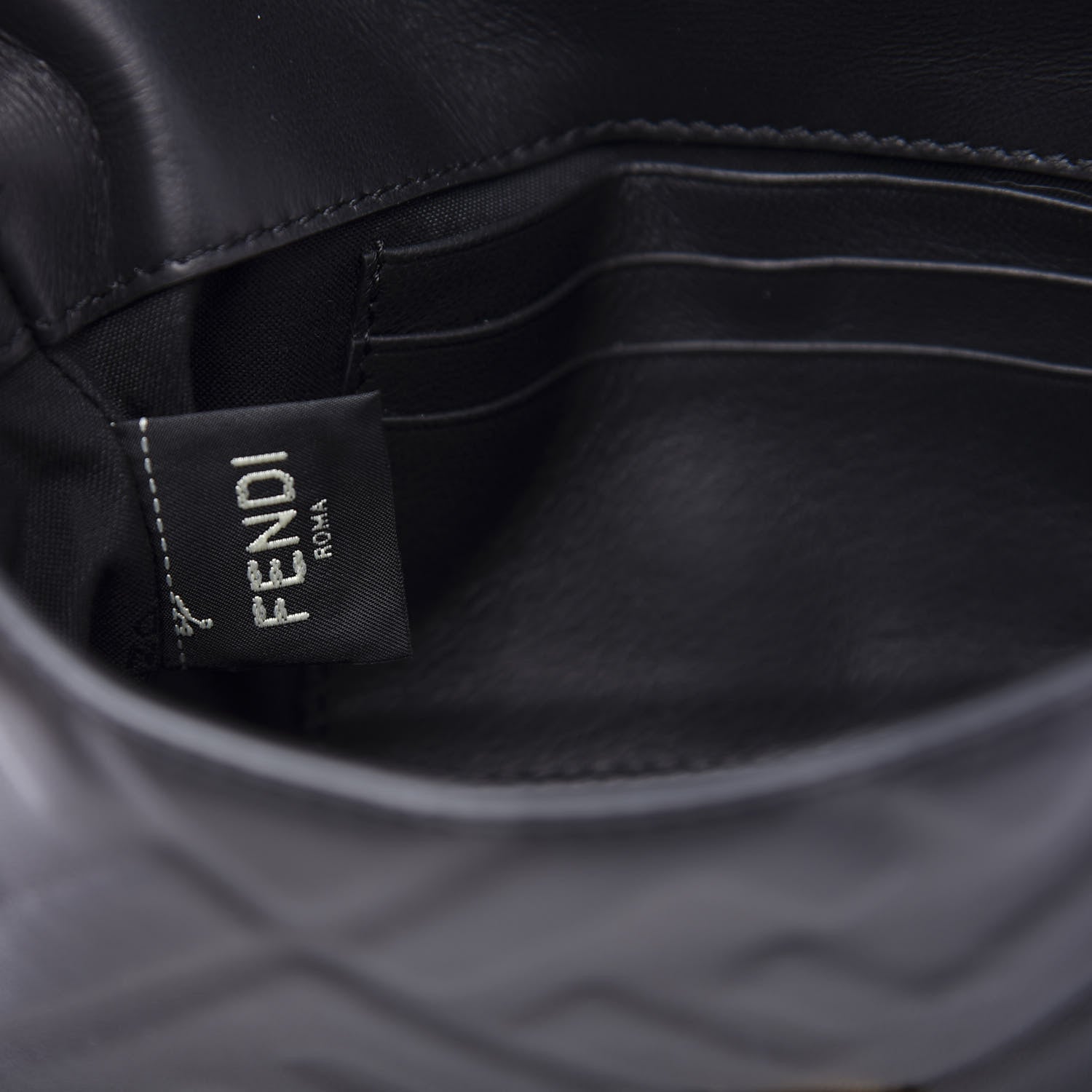 Fendi Nappa FF 1974 Embossed Mini Baguette Black 7 of 12