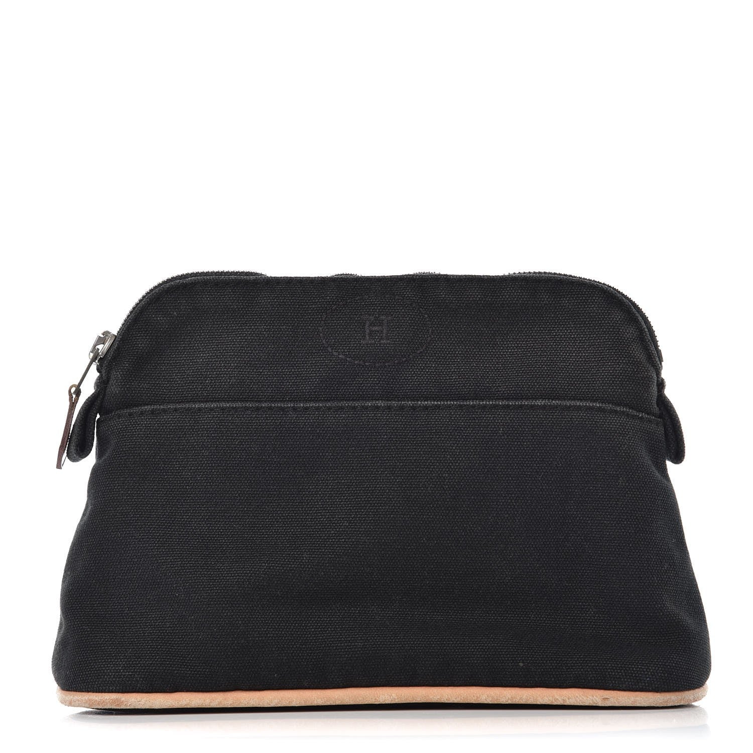 Hermes Cotton Canvas Mini Bolide Travel Cosmetic Pouch Black 1 of 10