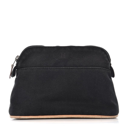 Hermes Cotton Canvas Mini Bolide Travel Cosmetic Pouch Black 1 of 10