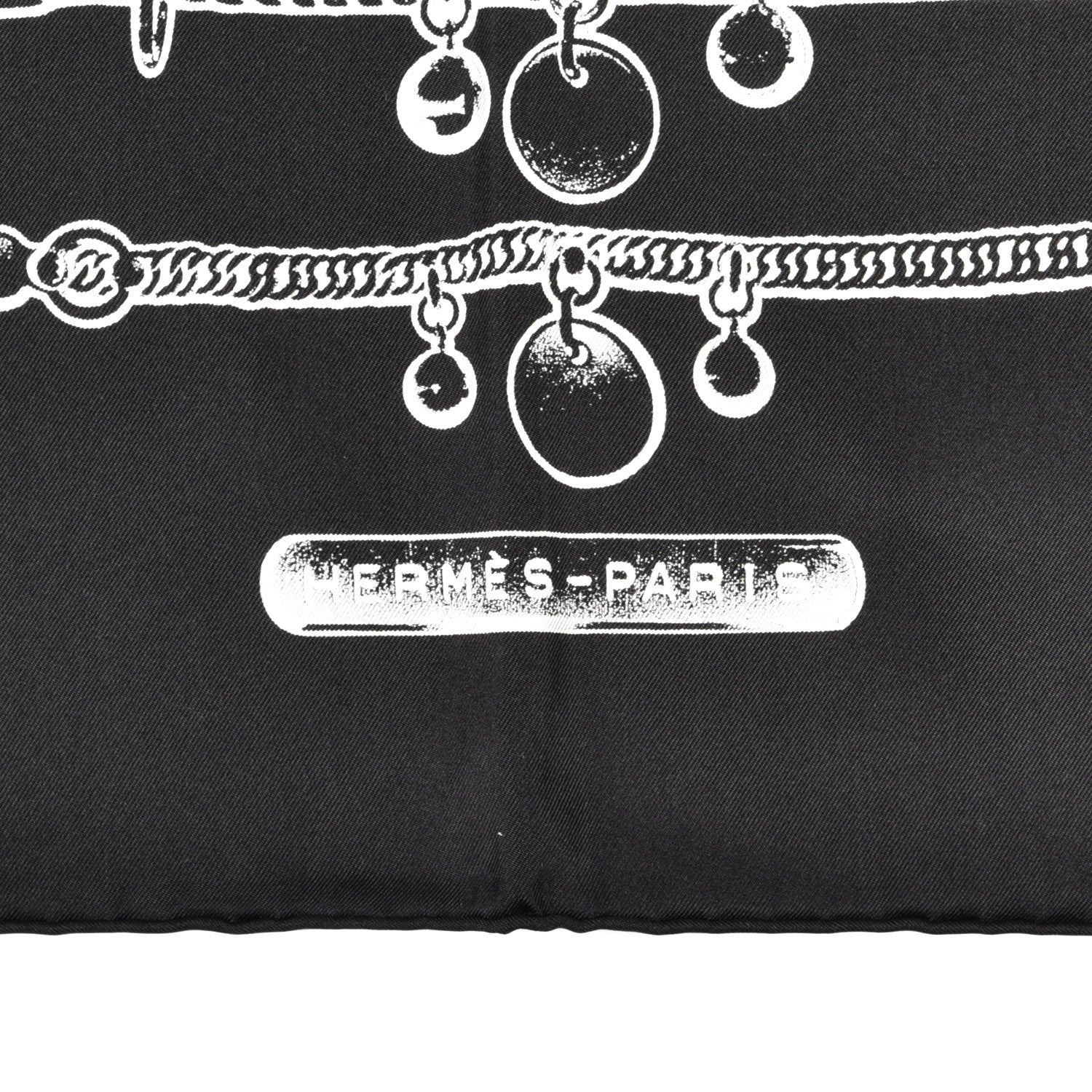 Hermes Silk Le Tresor De Medor Scarf 90 Black Creme 3 of 6