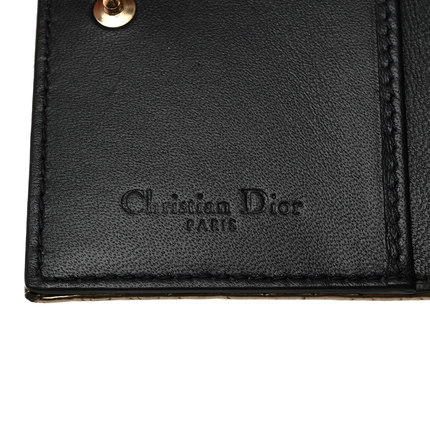 Christian Dior Metallic Patent Micro-Cannage Lady Dior Card Holder Gold 6 of 8