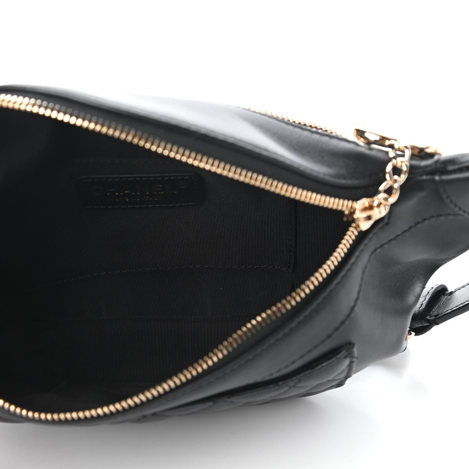 Chanel Lambskin Quilted Waist Bag Fanny Pack Black 5 of 11