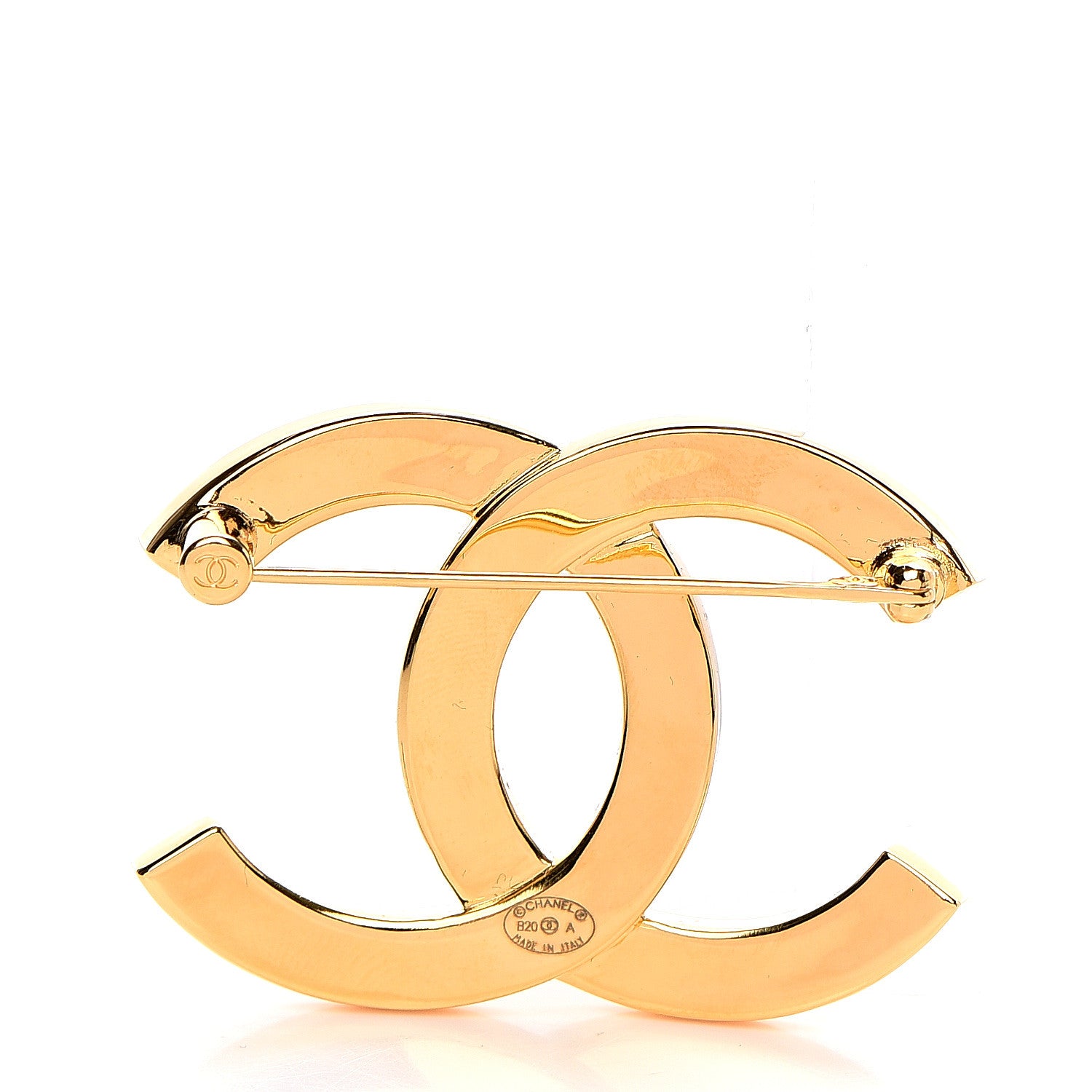 Chanel Metal Paris Button CC Large Brooch Gold 2 of 4