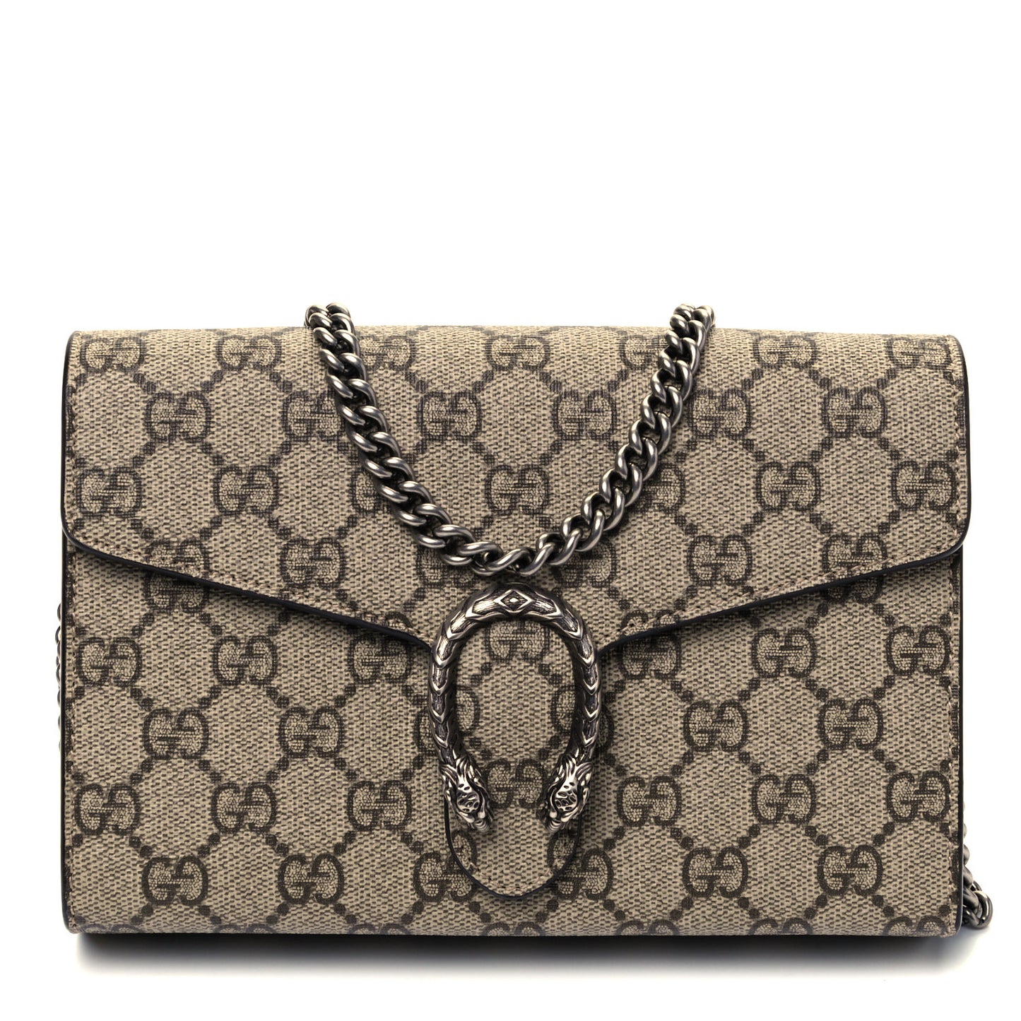 GG Supreme Monogram Mini Dionysus Chain Wallet Beige Taupe