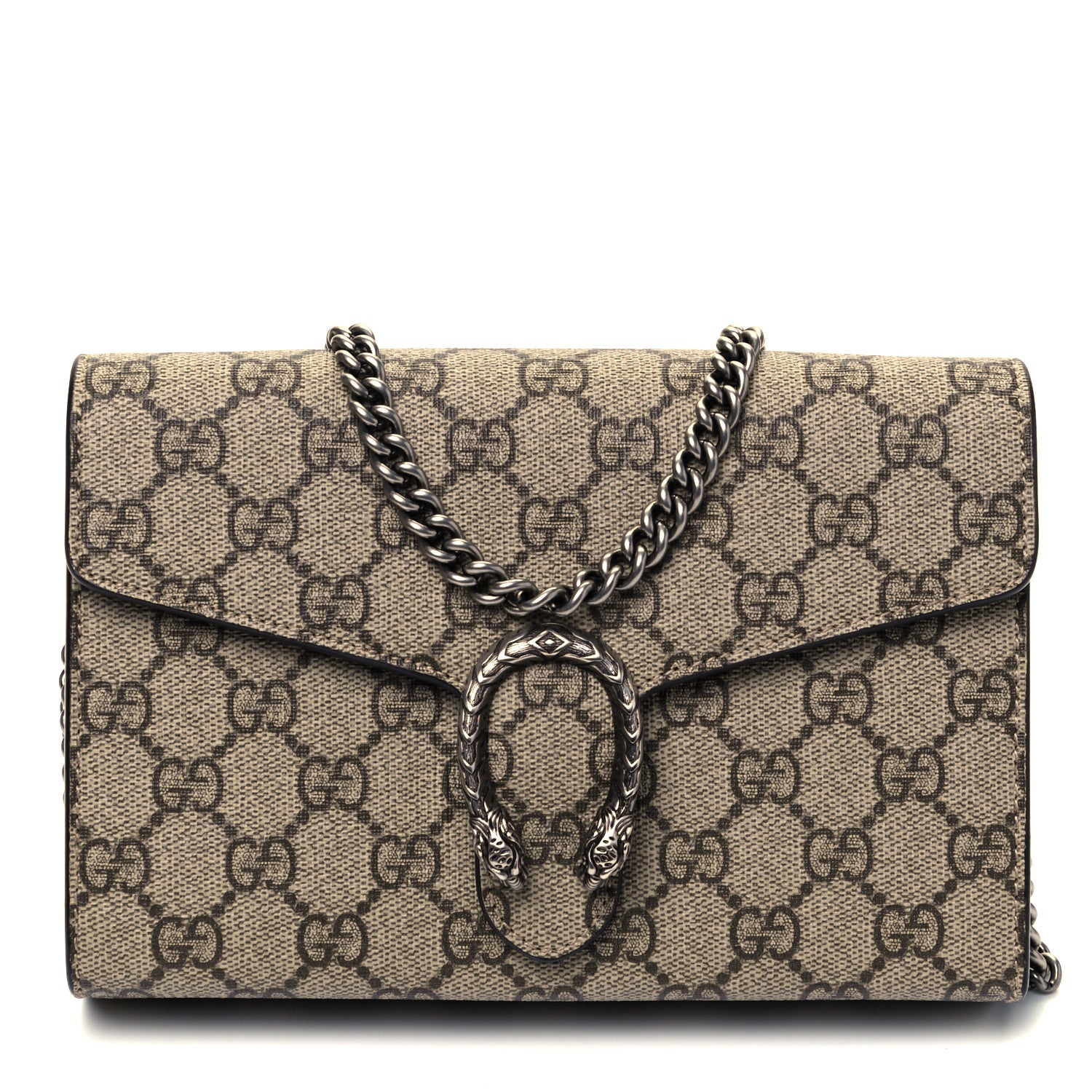 Gucci GG Supreme Monogram Mini Dionysus Chain Wallet Beige Taupe 1 of 9