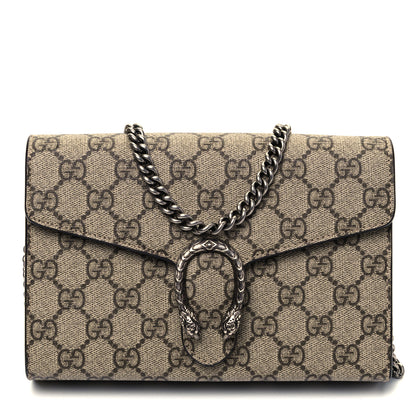 Gucci GG Supreme Monogram Mini Dionysus Chain Wallet Beige Taupe 1 of 9