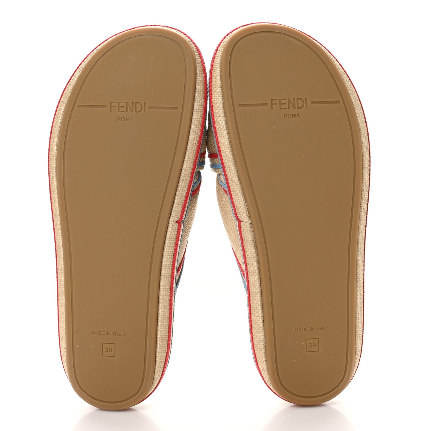 Raffia Embroidered Knot Sandals 39 Multicolor