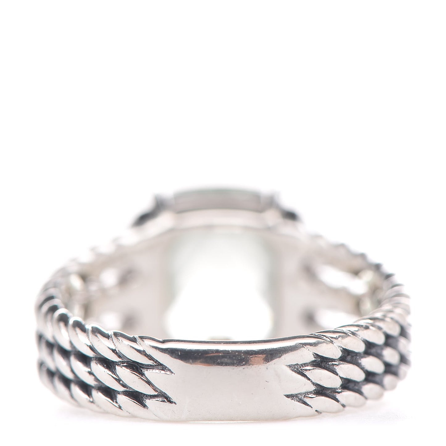 Sterling Silver Diamond Prasiolite 10mm Petite Wheaton Ring 50 5.5