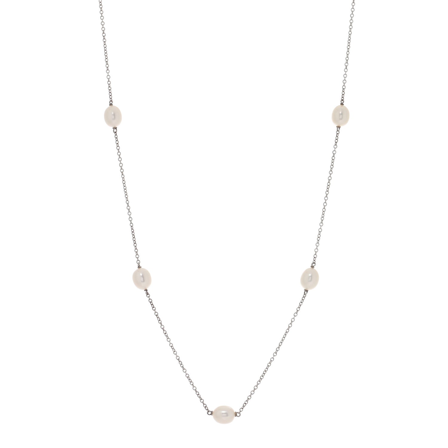 Tiffany Sterling Silver Pearl Elsa Peretti Pearls By The Yard Necklace 1 of 4