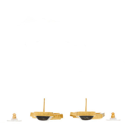 Chanel Metal Pearl CC Drop Clip On Earrings Gold Black 5 of 5