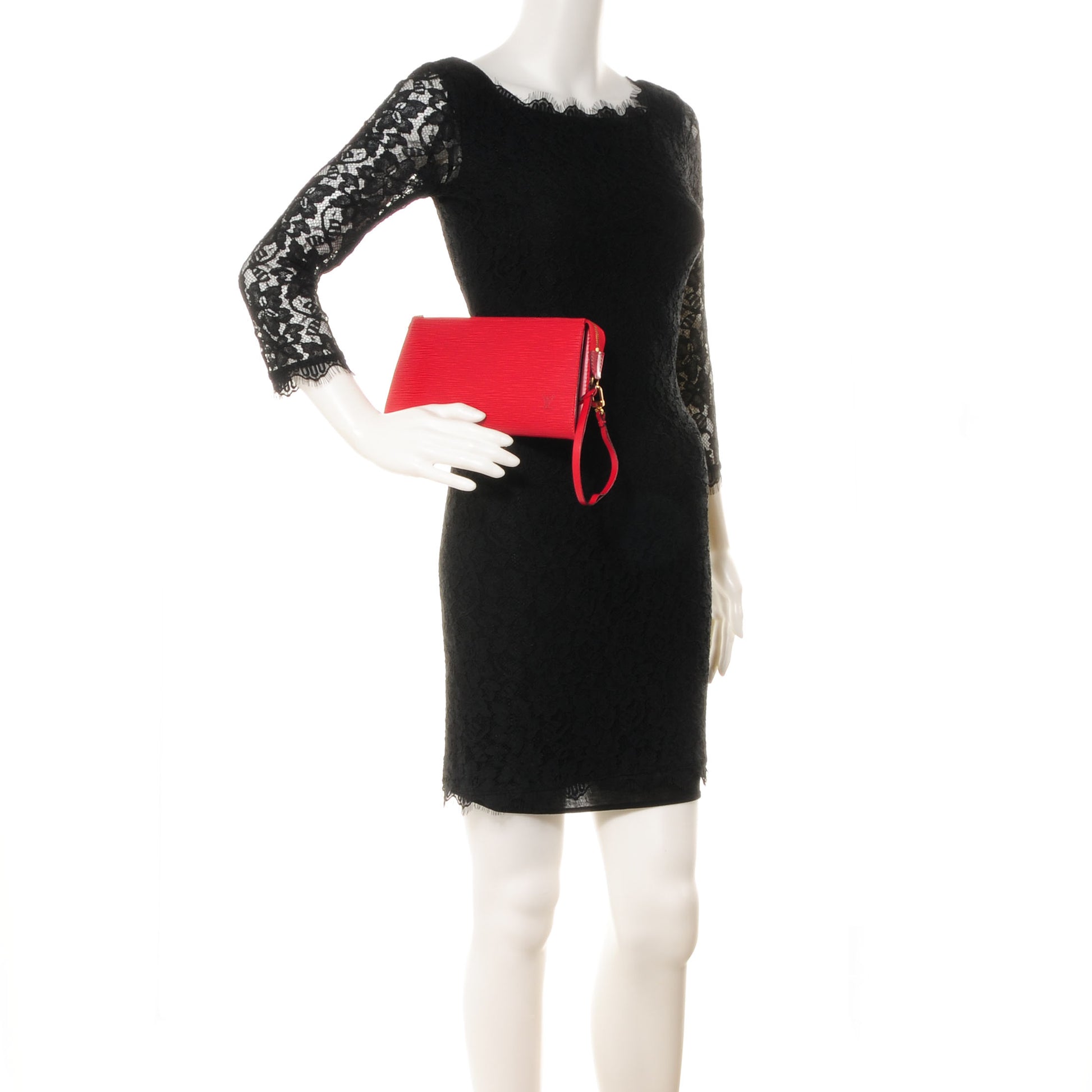 Louis Vuitton Epi Pochette Accessories 24 Red 2 of 8