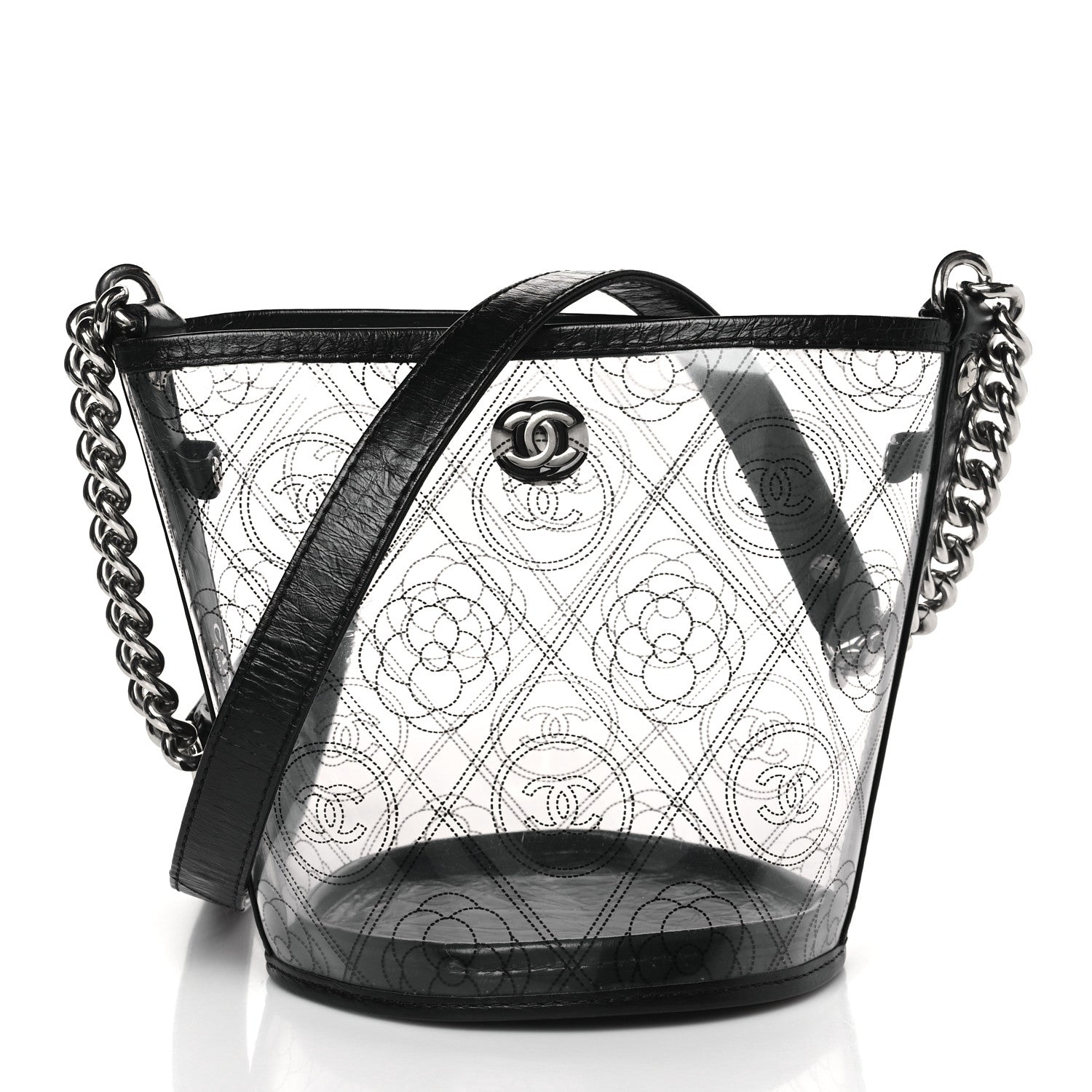 Chanel Crumpled Calfskin PVC Bucket Bag Black 1 of 10