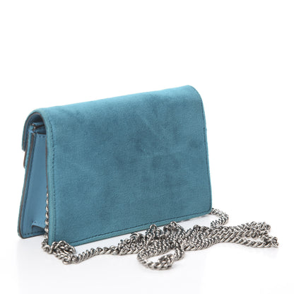 Gucci Velvet Super Mini Dionysus Shoulder Bag Pavone Cyan 2 of 7