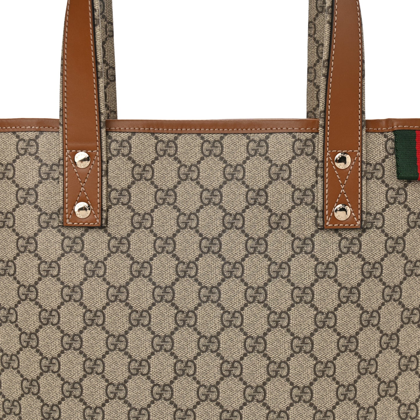 GG Plus Monogram Medium Signature Web Loop Tote Brown