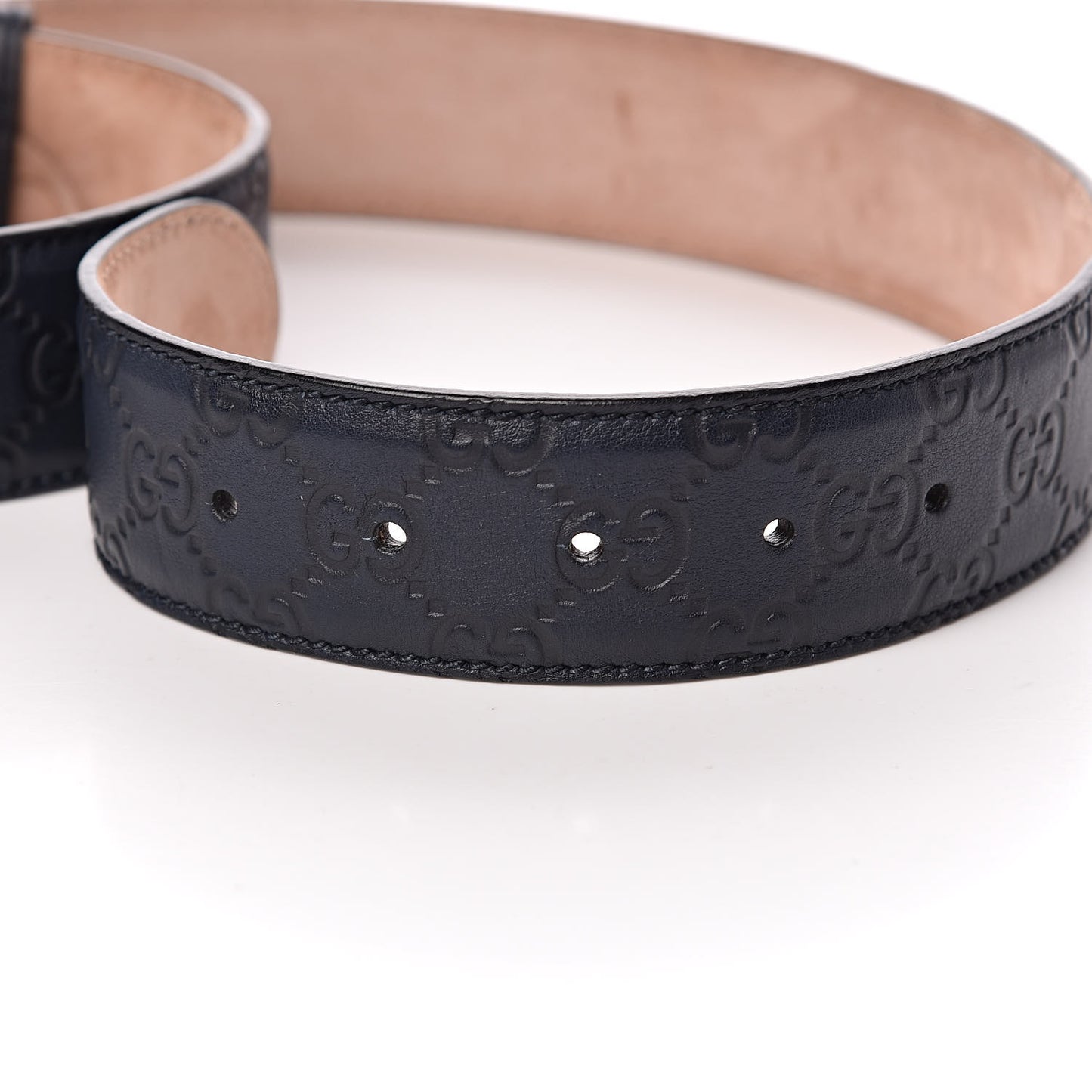 Guccissima Interlocking G Belt 85 34 Navy