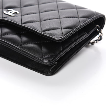 Chanel Lambskin Quilted Wallet On Chain WOC Black 10 of 11