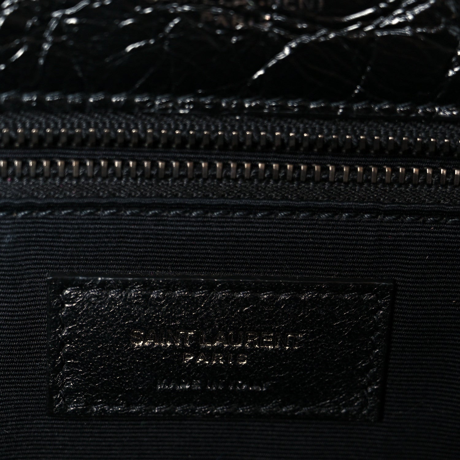 Saint Laurent Crinkled Calfskin Matelasse Monogram Large Niki Chain Satchel Black 6 of 12
