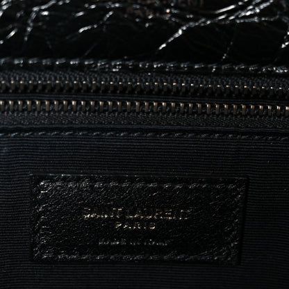 Saint Laurent Crinkled Calfskin Matelasse Monogram Large Niki Chain Satchel Black 6 of 12