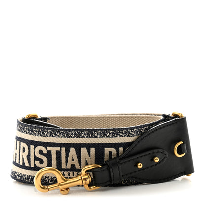 Christian Dior Canvas Embroidered Shoulder Strap Blue 1 of 4