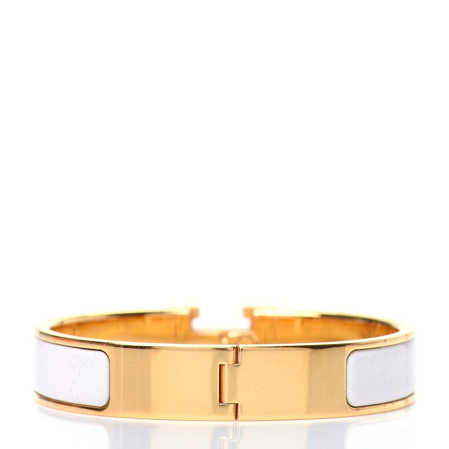 Enamel Narrow Clic Clac H Bracelet PM White