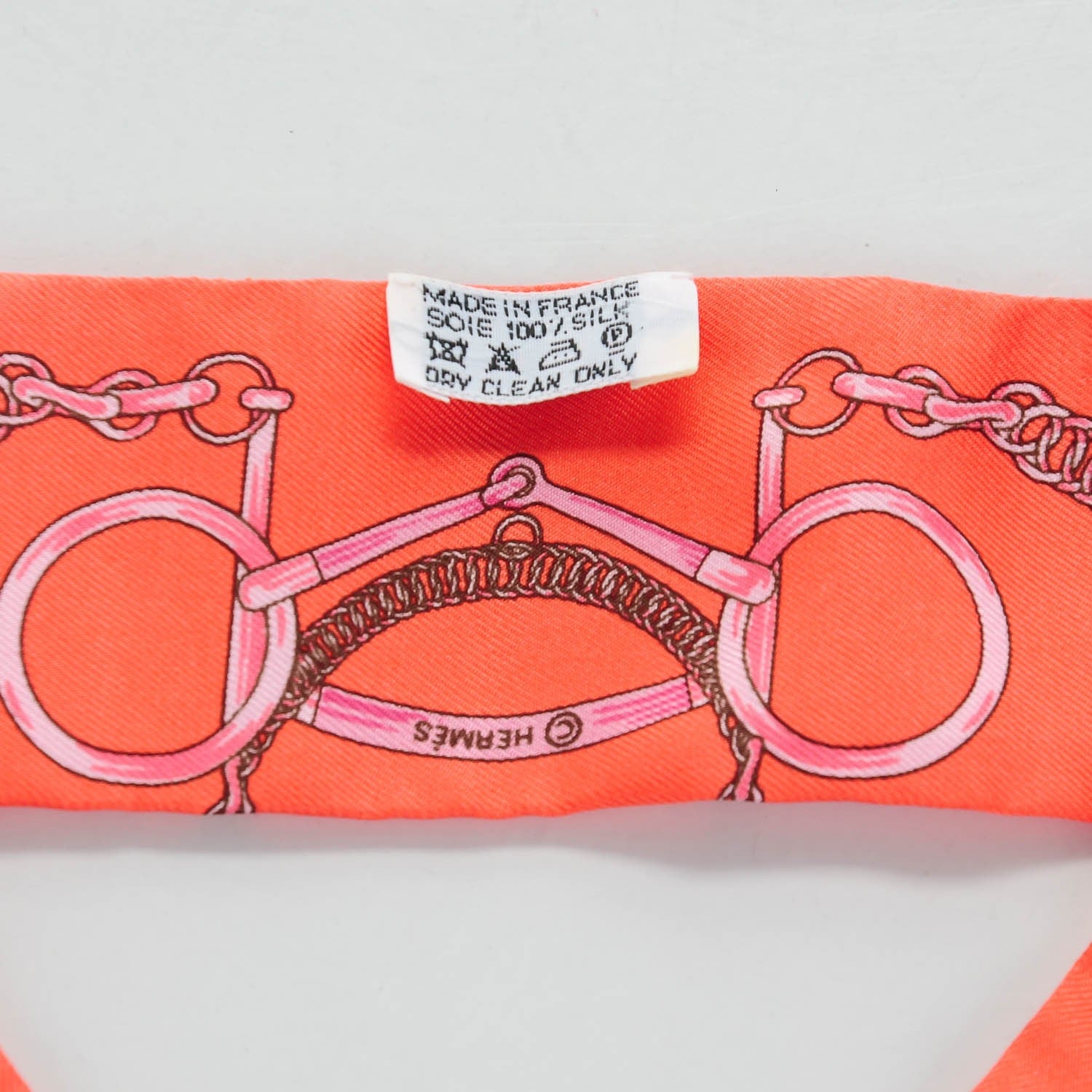 Hermes Silk Eperon d'Or Twilly Corail Aubergine Rose Pale 3 of 4