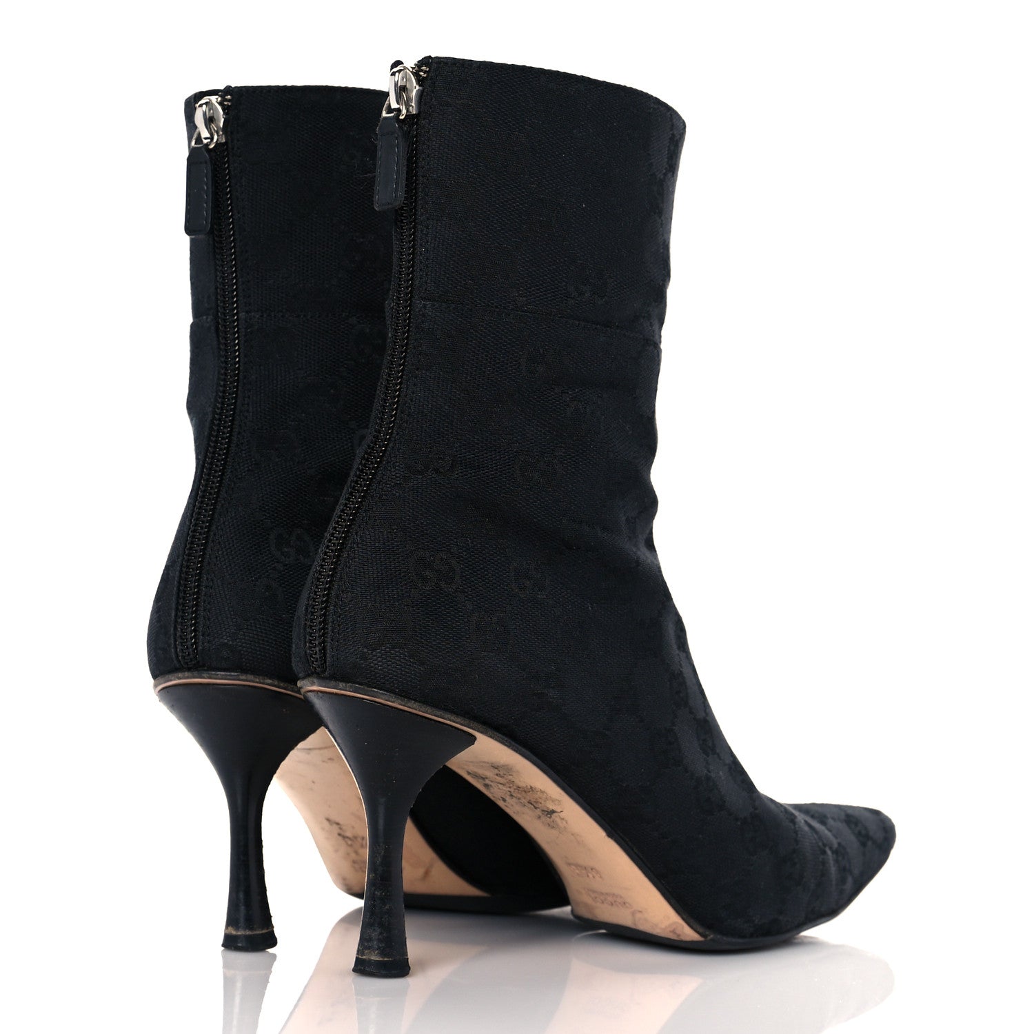 Gucci Monogram Tess S Gomma Boots 8.5 Black 4 of 12